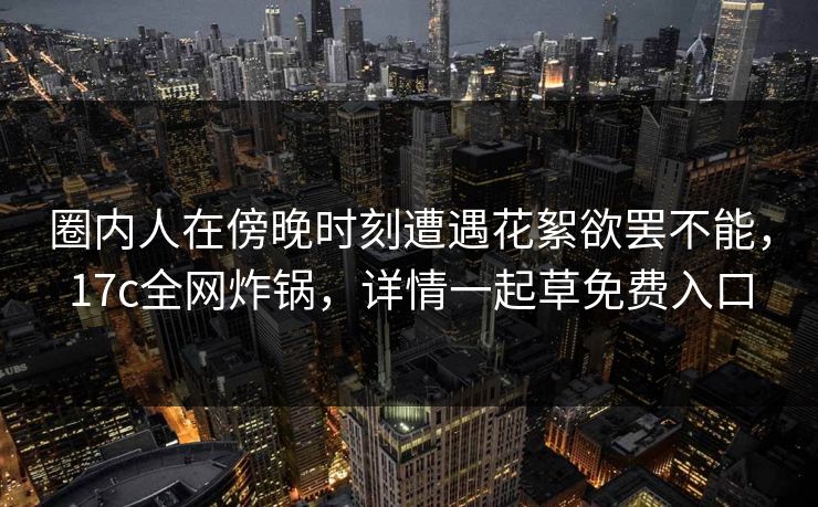 圈内人在傍晚时刻遭遇花絮欲罢不能，17c全网炸锅，详情一起草免费入口